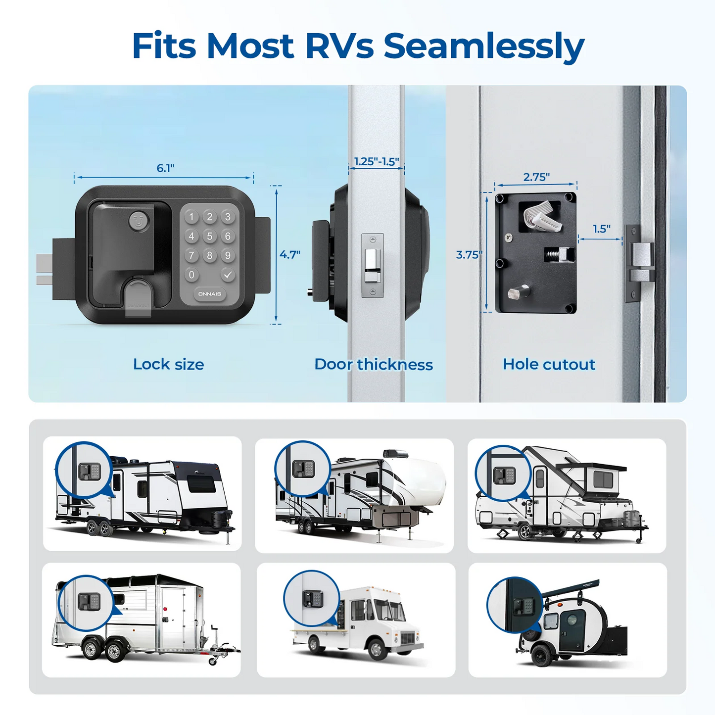 Flash Sale Pro RV Door Lock Keyless Entry Waterproof, 2 Fobs, 1 Control 2 Doors